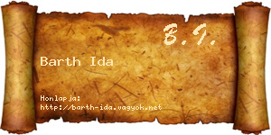 Barth Ida névjegykártya